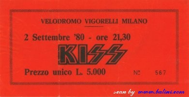 Kiss, Milano, , 02-09-1980